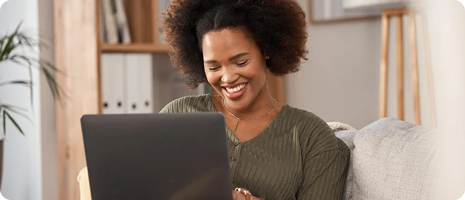 Woman attending an online healthcare appointment