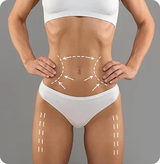 Body contouring and fat reduction treatment areas