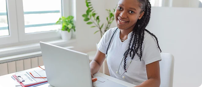 Primary care provider preparing for a patient consultation