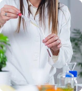 Laboratory specialist preparing a micronutrient test sample